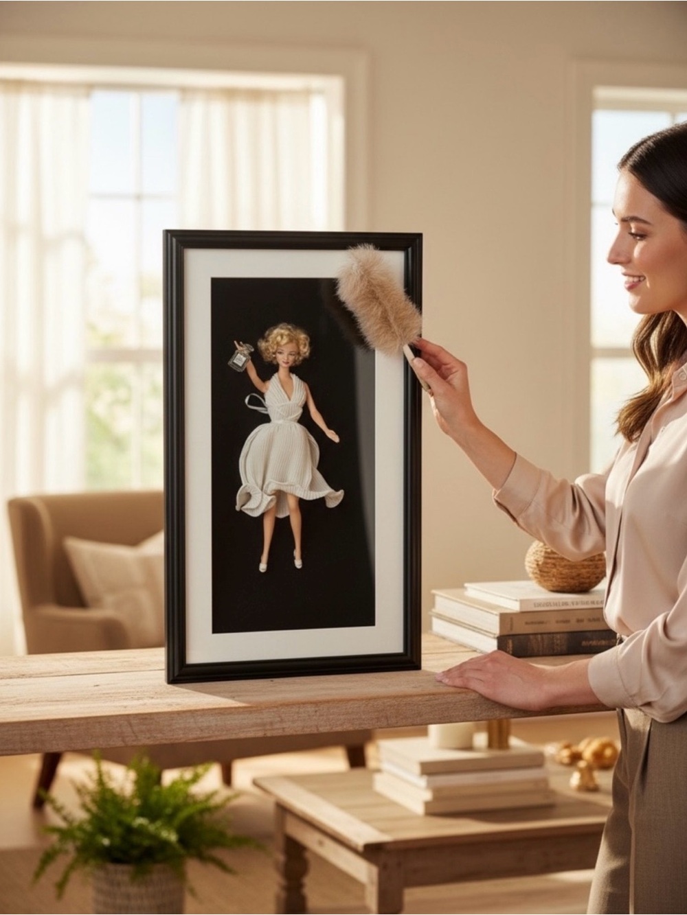 Barbie Framed Art Print in Black and White